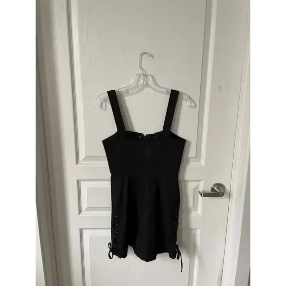 Intermix Jules Lace-Up Romper Black Size 2 - Picture 4 of 8